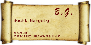 Becht Gergely névjegykártya